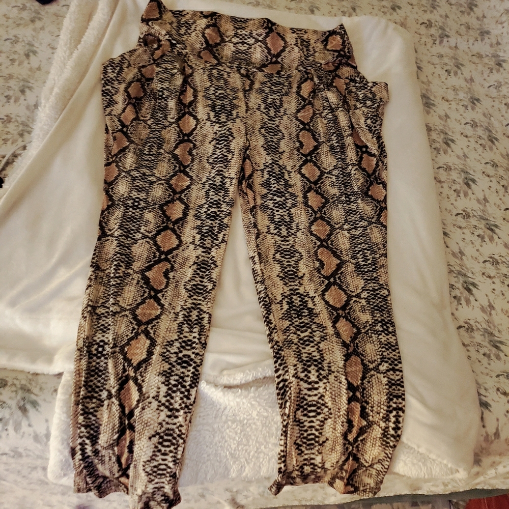 Brand New snakeskin print palazzo pants